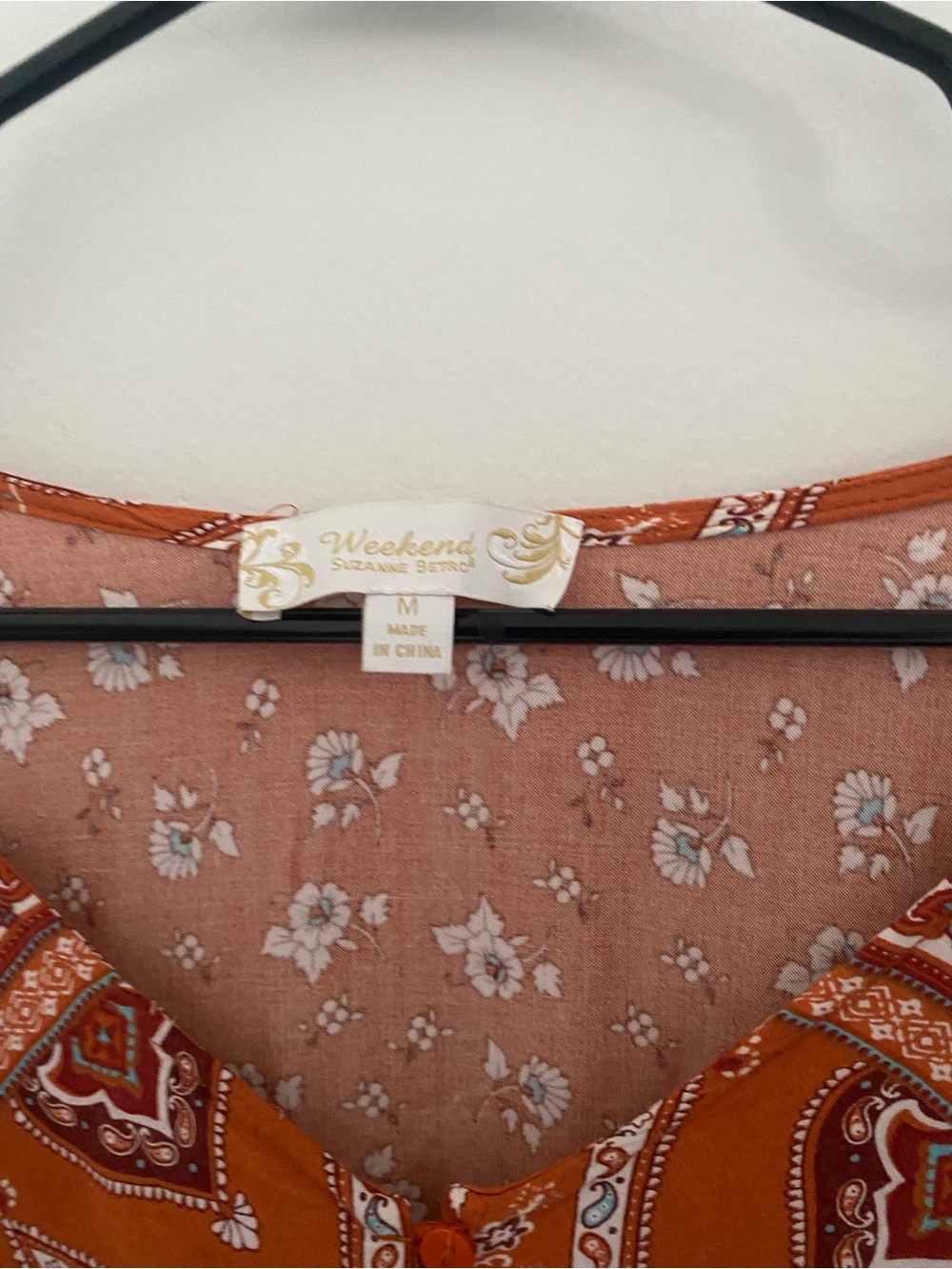 Bohemian Rust Paisley Peasant Top - Picture 2 of 5